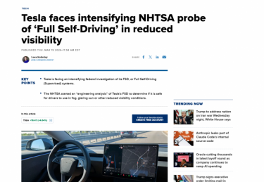 320万辆车被卷入调查！纯视觉路线，真能撑起辅助驾驶的安全？